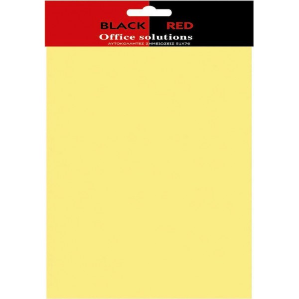 Αυτοκόλλητες Σημειώσεις κίτρινες 51x76mm Black Red 100φύλλων 