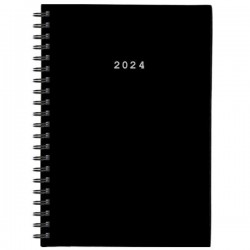 Ημερήσιο Ημερολόγιο 2024 Μεσαίο Σπιράλ 14x21 BASIC NEXT Μαύρο