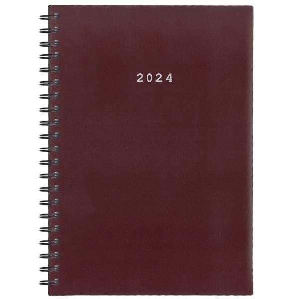 Ημερήσιο Ημερολόγιο 2024 Μεσαίο Σπιράλ 14x21 BASIC NEXT Μπορντώ