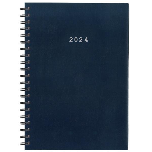 Ημερήσιο Ημερολόγιο 2024 Μεσαίο Σπιράλ 14x21 BASIC NEXT Μπλέ