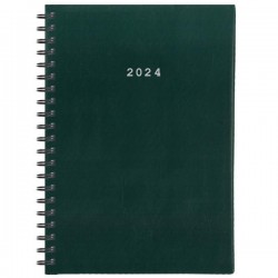 Ημερήσιο Ημερολόγιο 2024  Μεσαίο Σπιράλ 14x21 BASIC NEXT Πράσινο